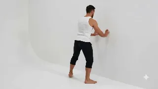 Sumo Squat Calf Raises With Wall
